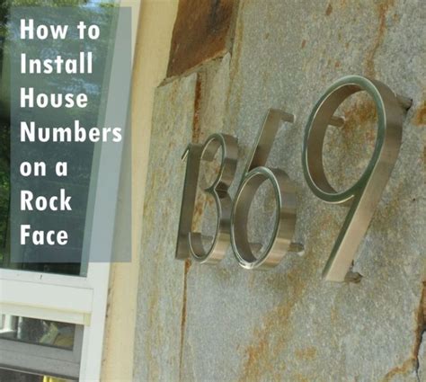 metal house numbers to attach to stone|installing house numbers on stone.